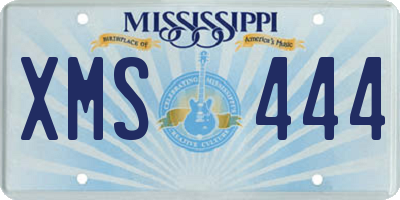 MS license plate XMS444