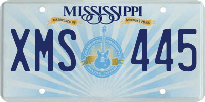 MS license plate XMS445