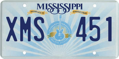 MS license plate XMS451
