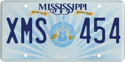 MS license plate XMS454