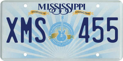 MS license plate XMS455