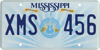MS license plate XMS456