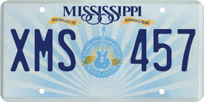 MS license plate XMS457