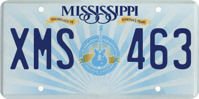 MS license plate XMS463