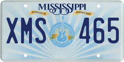 MS license plate XMS465