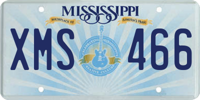 MS license plate XMS466