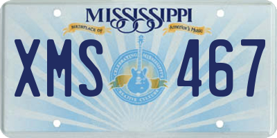 MS license plate XMS467