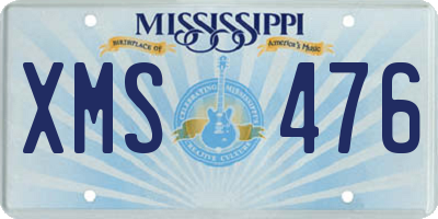 MS license plate XMS476