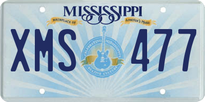 MS license plate XMS477