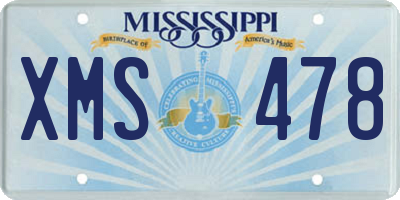 MS license plate XMS478
