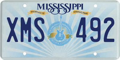 MS license plate XMS492