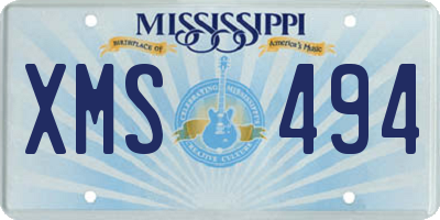 MS license plate XMS494