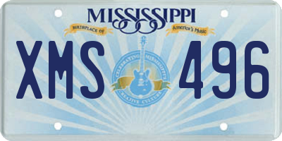 MS license plate XMS496