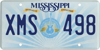 MS license plate XMS498