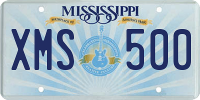 MS license plate XMS500