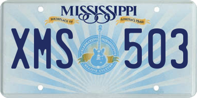 MS license plate XMS503