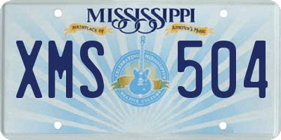 MS license plate XMS504