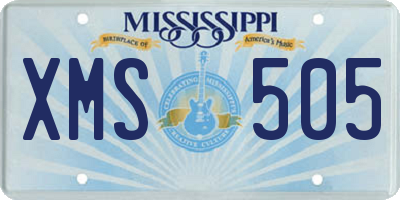 MS license plate XMS505