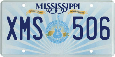 MS license plate XMS506