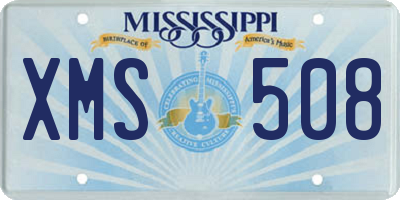 MS license plate XMS508