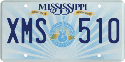 MS license plate XMS510