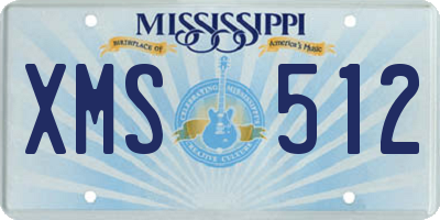 MS license plate XMS512
