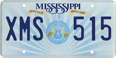 MS license plate XMS515