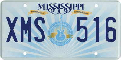 MS license plate XMS516