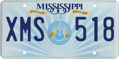 MS license plate XMS518