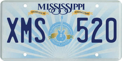 MS license plate XMS520