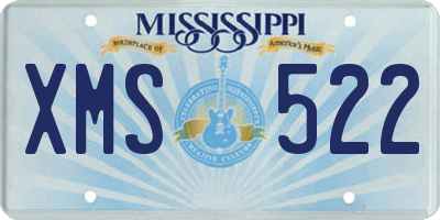 MS license plate XMS522