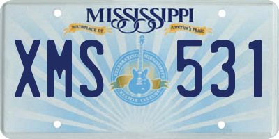 MS license plate XMS531