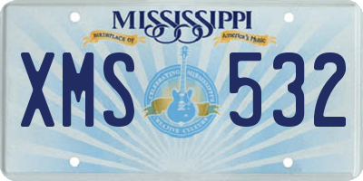 MS license plate XMS532