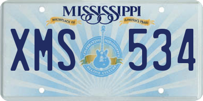 MS license plate XMS534