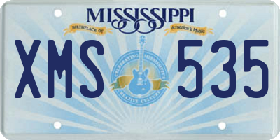 MS license plate XMS535