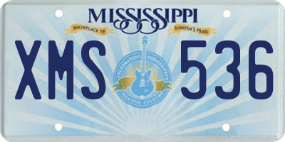 MS license plate XMS536
