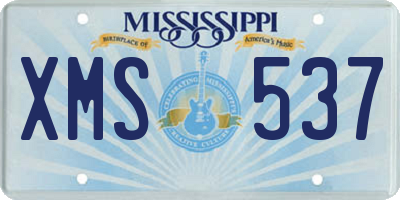 MS license plate XMS537