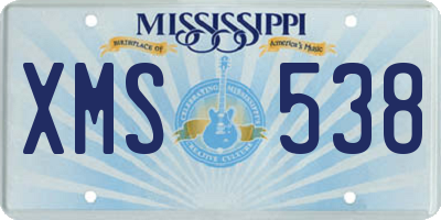 MS license plate XMS538