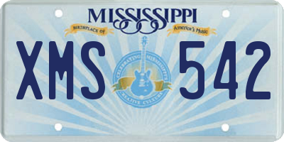 MS license plate XMS542