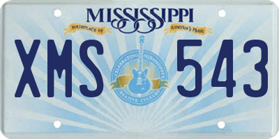 MS license plate XMS543