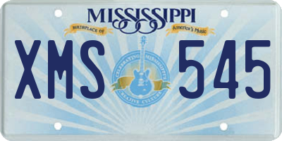 MS license plate XMS545