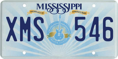 MS license plate XMS546