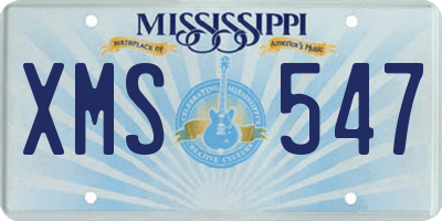 MS license plate XMS547