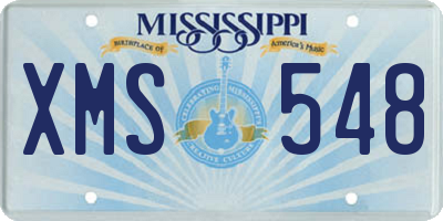 MS license plate XMS548