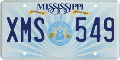 MS license plate XMS549
