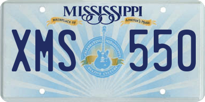 MS license plate XMS550