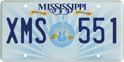 MS license plate XMS551