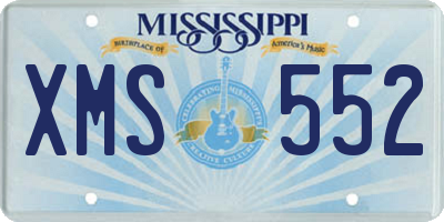 MS license plate XMS552