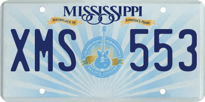 MS license plate XMS553
