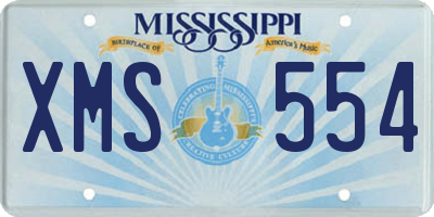 MS license plate XMS554